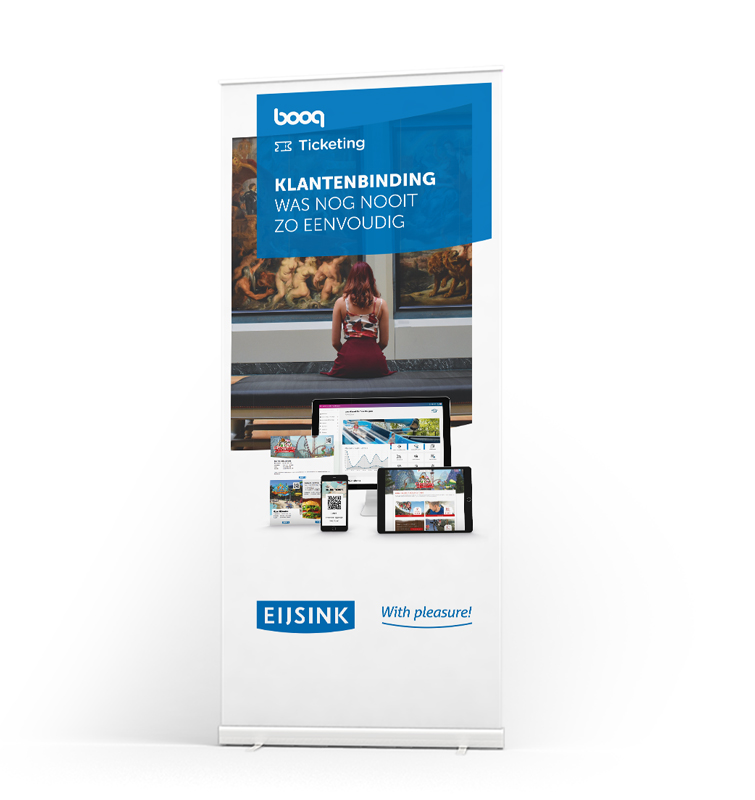 Roll-up banner van Eijsink over ticketing