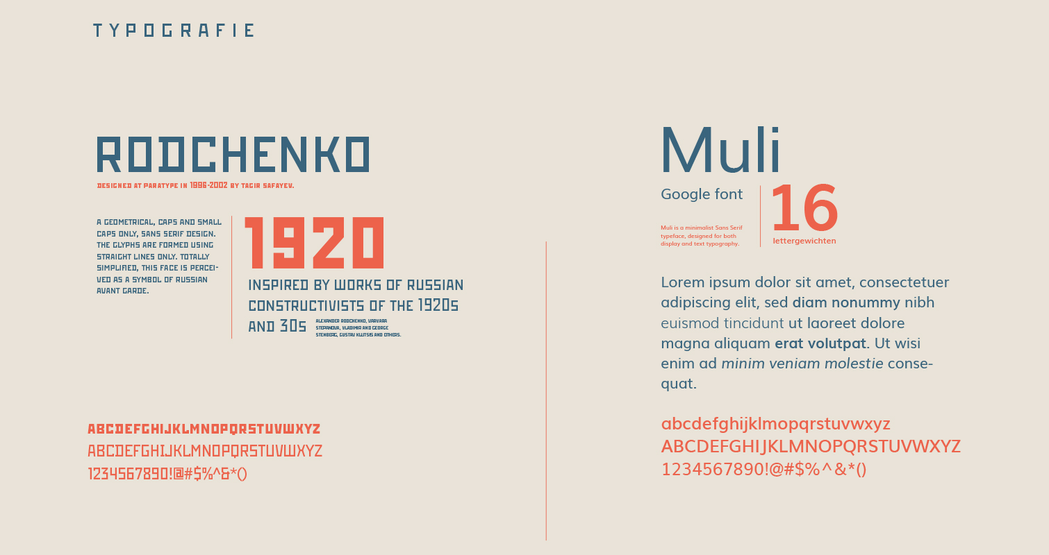 Voorbeeld van de geblokte typografie van Little Rocket