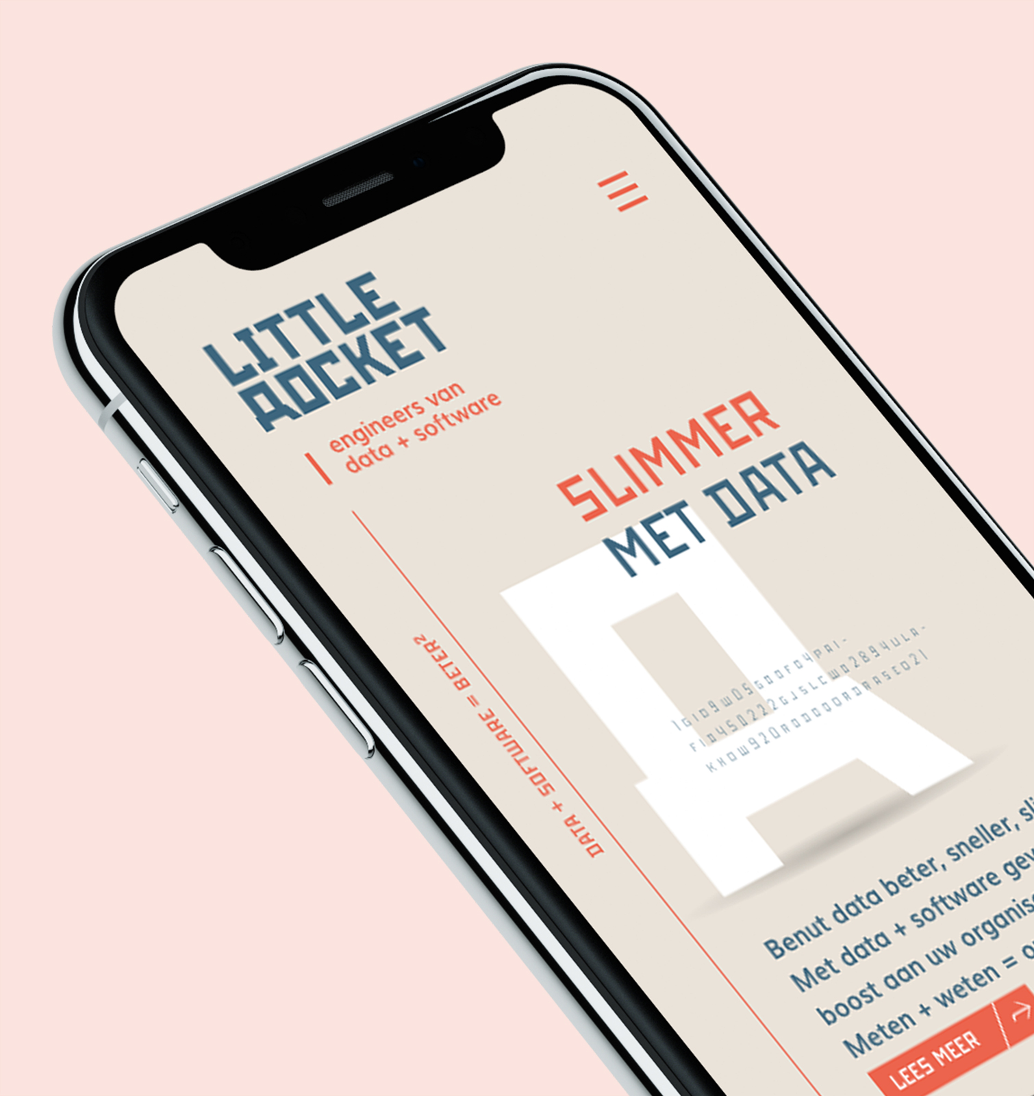 iPhone die de website van Little Rocket weergeeft