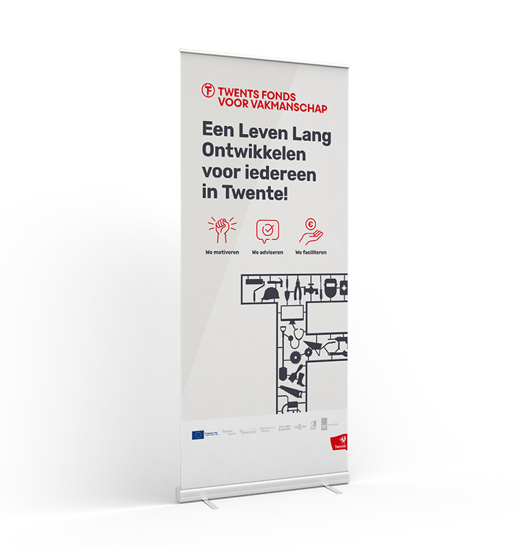 Roll-up banner van Twents Fonds voor Vakmanschap